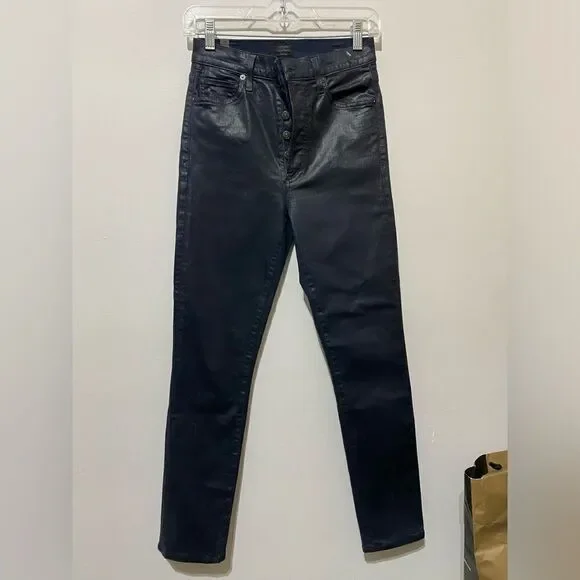 NWOT Citizens Of Humanity Olivia High Rise Slim Ankle Coated Jeans - Picture 5 of 10